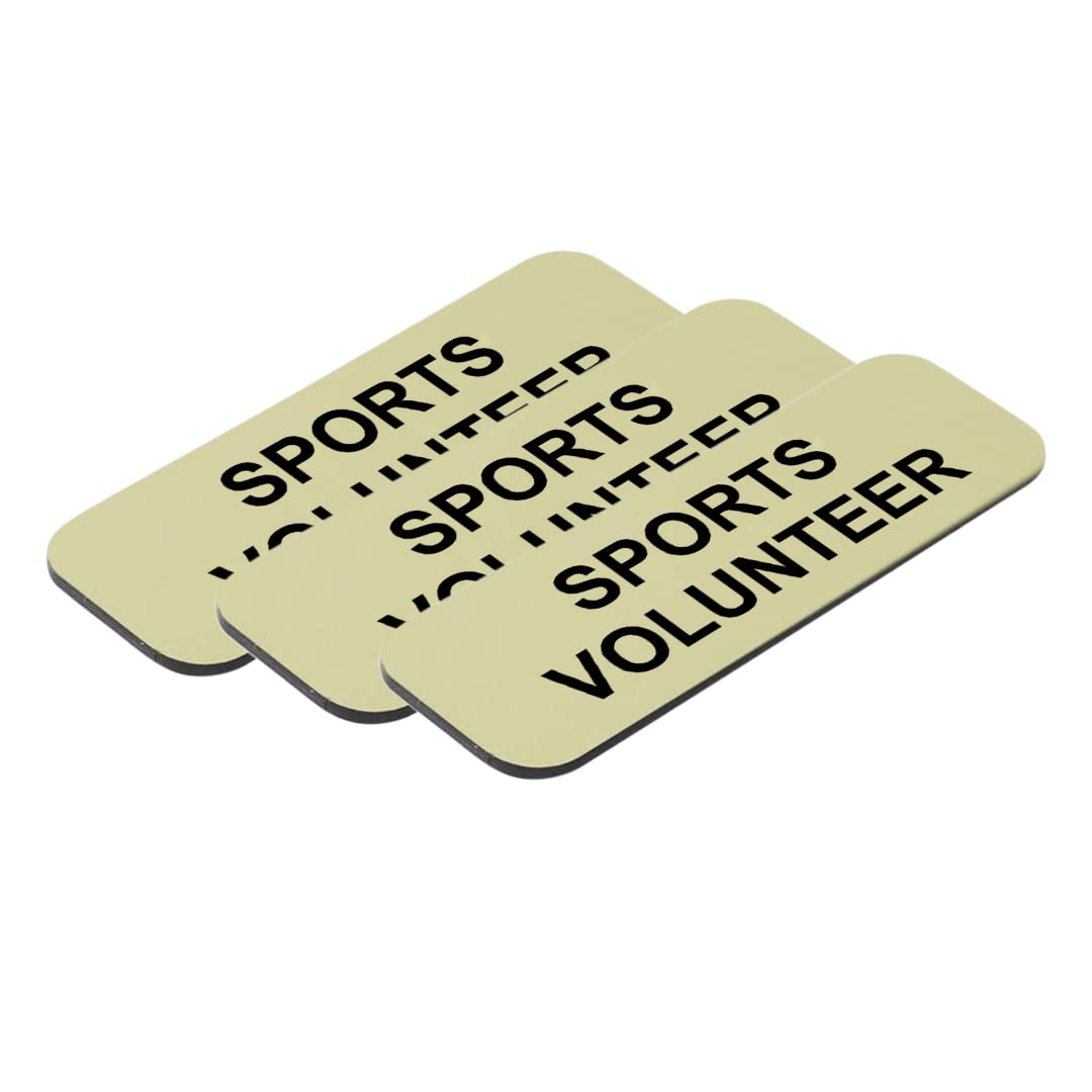 Sports volunteer 1 x 3" Name Tag/Badge, (3 Pack)
