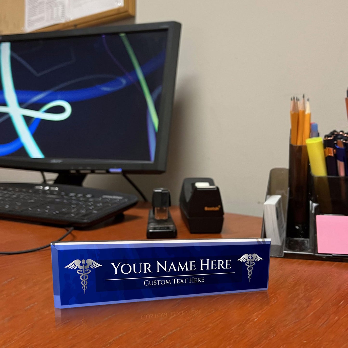 Signs ByLITA Medical Symbol Collection Custom 2 x 10" Personalized Acrylic Desk Signs