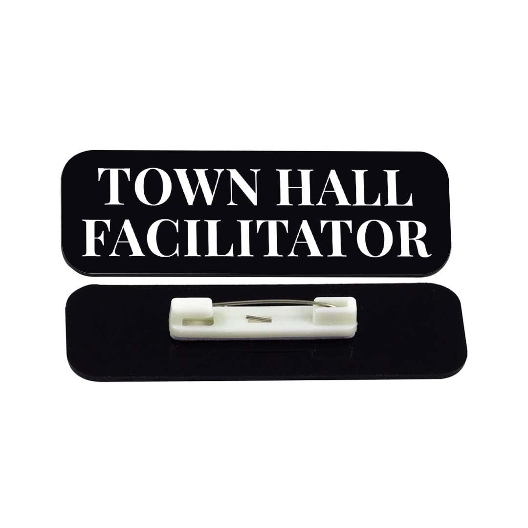 Town Hall Facilitator 1 x 3" Rounded Corner Name Badge | Stock Name Badges
