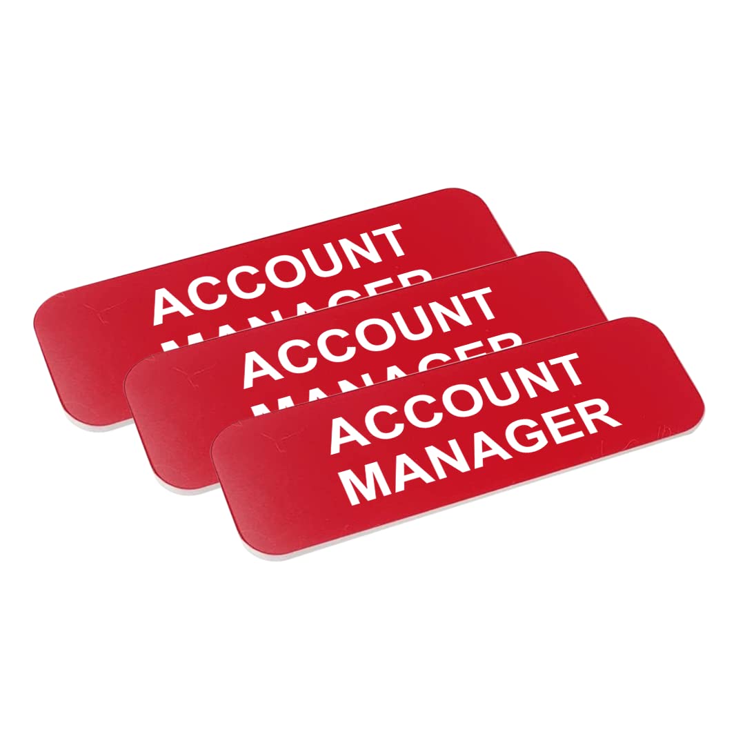 Account Manager 1 x 3" Name Tag/Badge, (3 Pack)