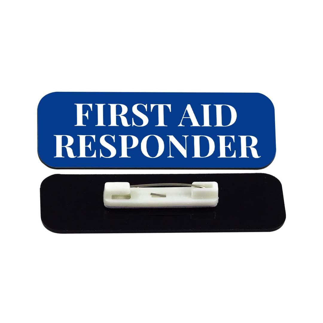 First Aid Responder 1 x 3" Rounded Corner Name Badge | Stock Name Badges