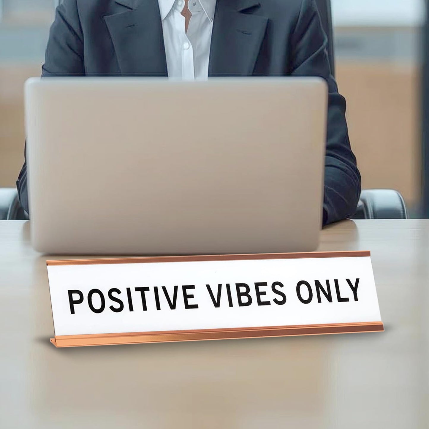 Positive Vibes Only 2"x10" Novelty Nameplate Desk Sign