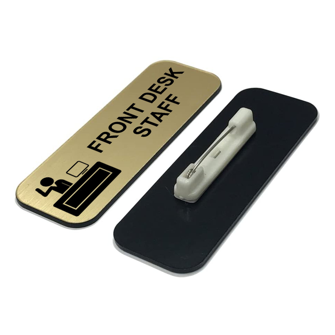 Signs ByLITA Front Desk Staff 1 x 3" Name Tag/Badge, (3 Pack)