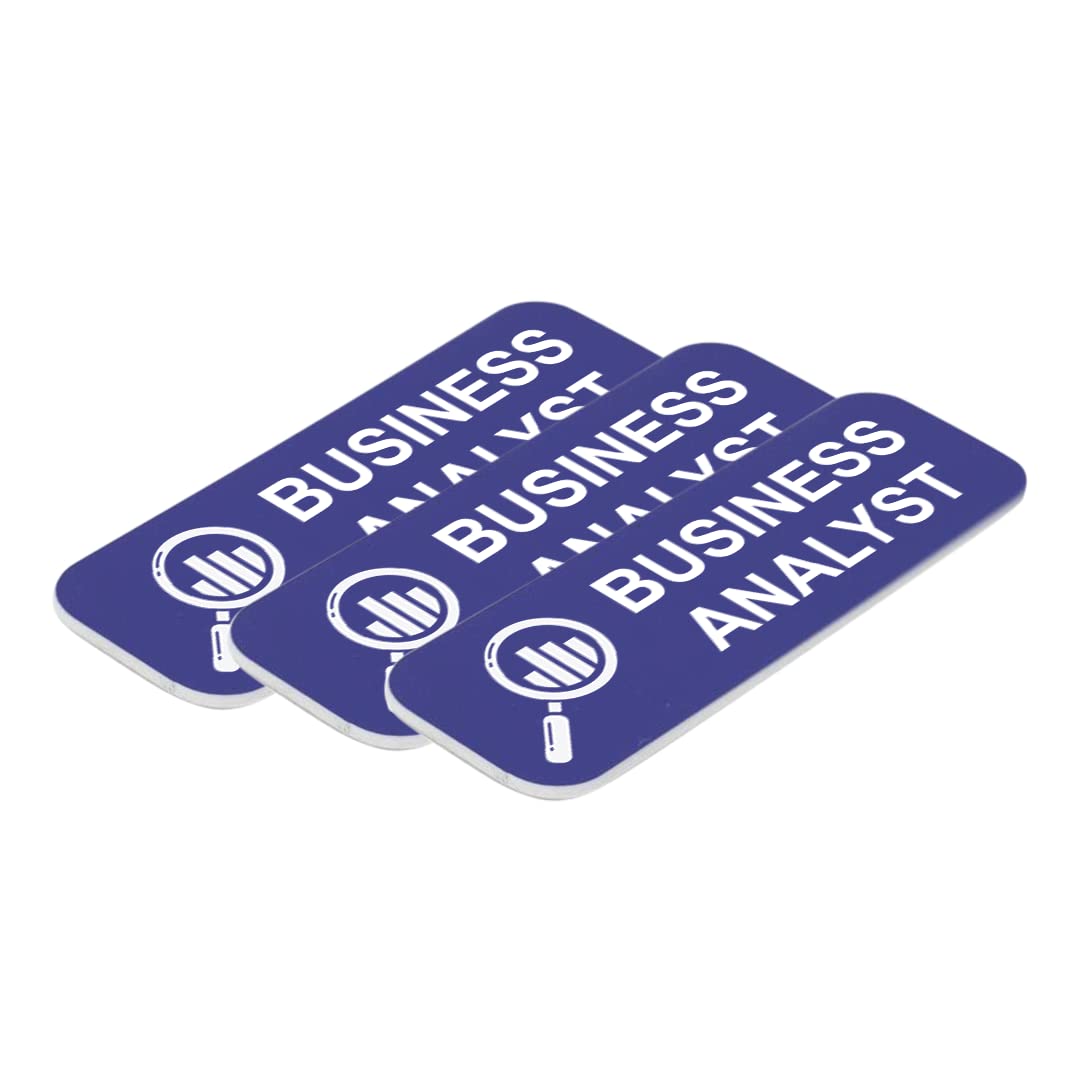 Business Analyst 1" x 3" Name Tag, Stock Badges, (3 Pack)