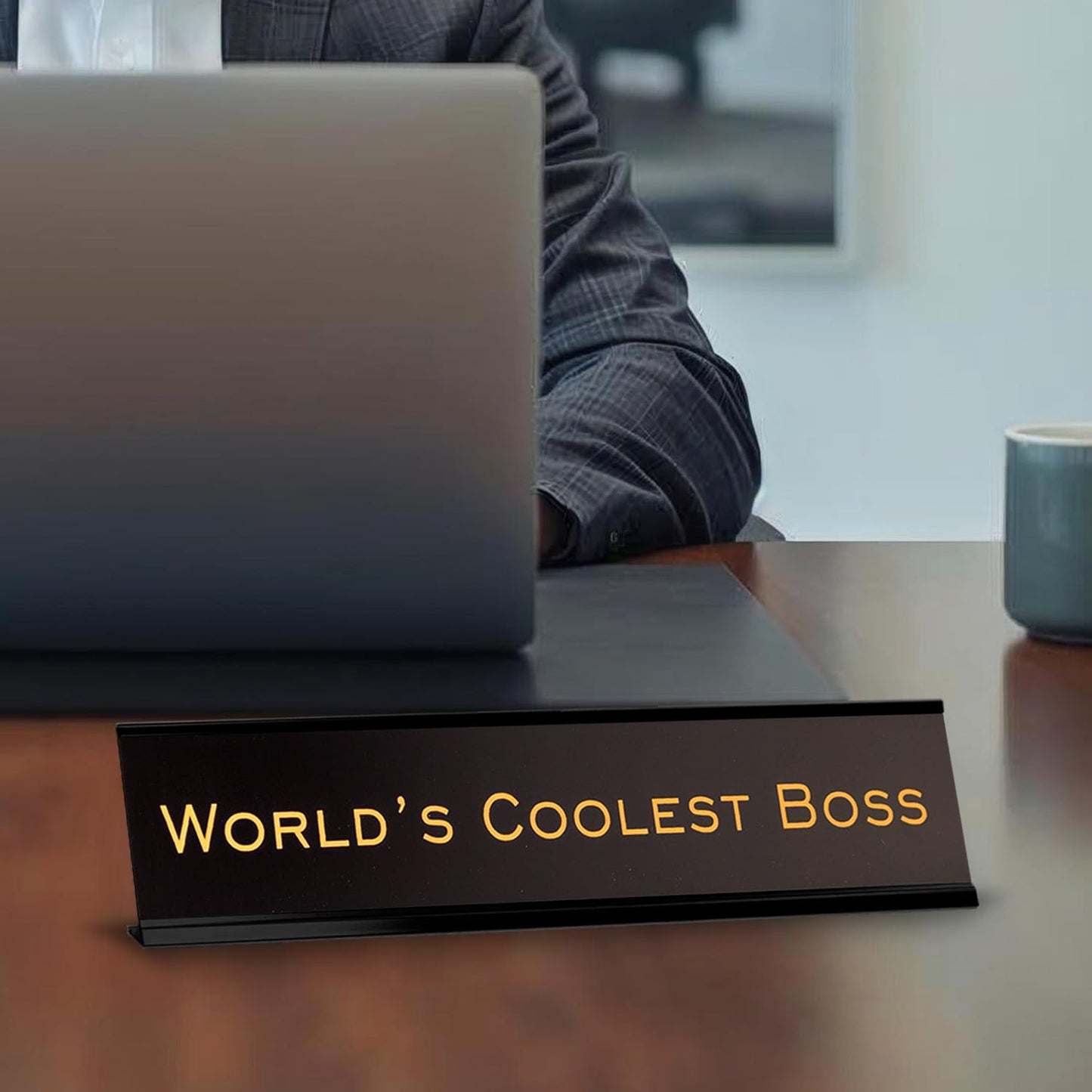 World's Coolest Boss 2"x10" Novelty Nameplate Desk Sign