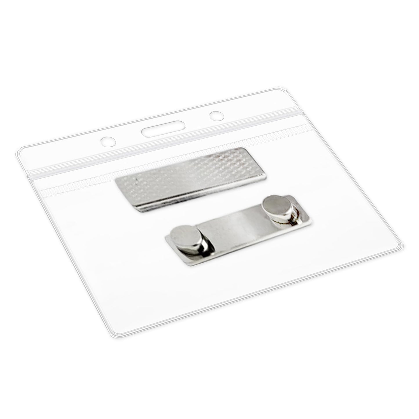 ID Badge with Magnet Backing - 25, 50, 100 Pack | Professional Name Badge Holders with Clear Images & Secure Magnetic Fastening