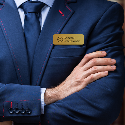 General Practitioner 1 x 3" Rounded Corner Name Badge | Medical Specialism Badges