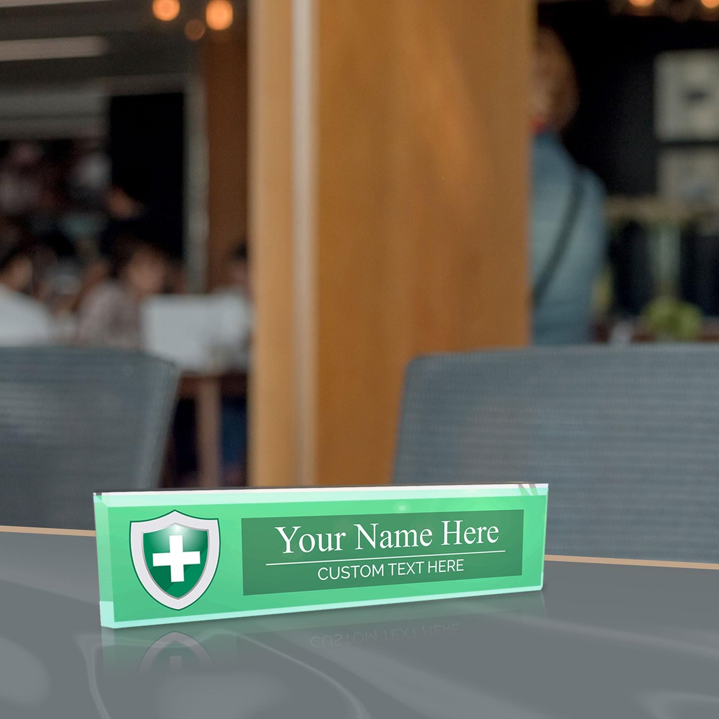 Signs ByLITA Medical Symbol Collection Custom 2 x 10" Personalized Acrylic Desk Signs