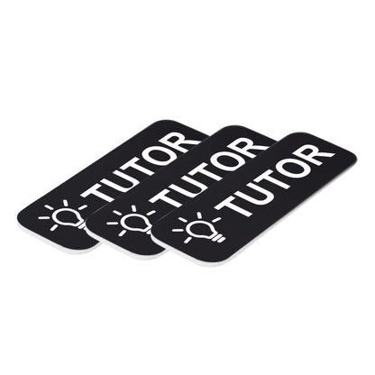Tutor 1 x 3" Name Tag/Badge, (3 Pack)