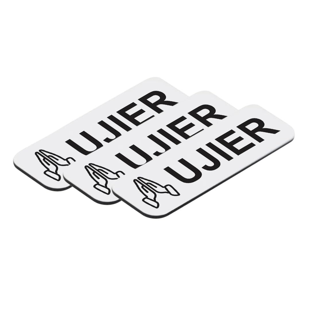 Ujier 1 x 3" Name Tag/Badge, Praying Hands (3 Pack)