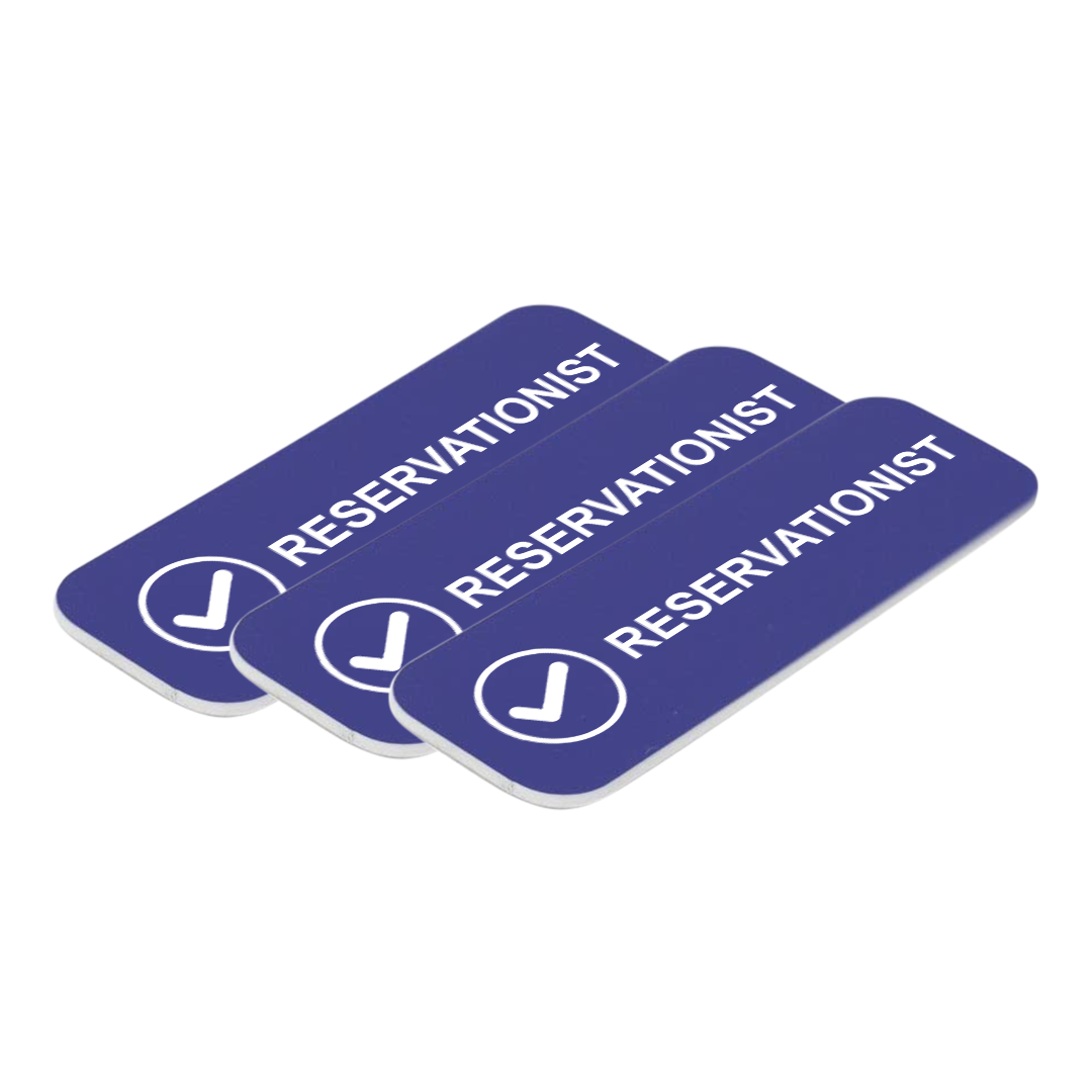 Reservationist 1 x 3" Name Tag/Badge, (3 Pack)