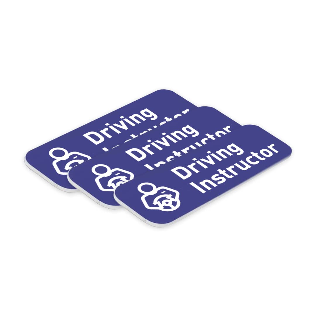 Signs ByLITA Driving Instructor Graphic 1 x 3" Name Tag/Badge, (3 Pack)