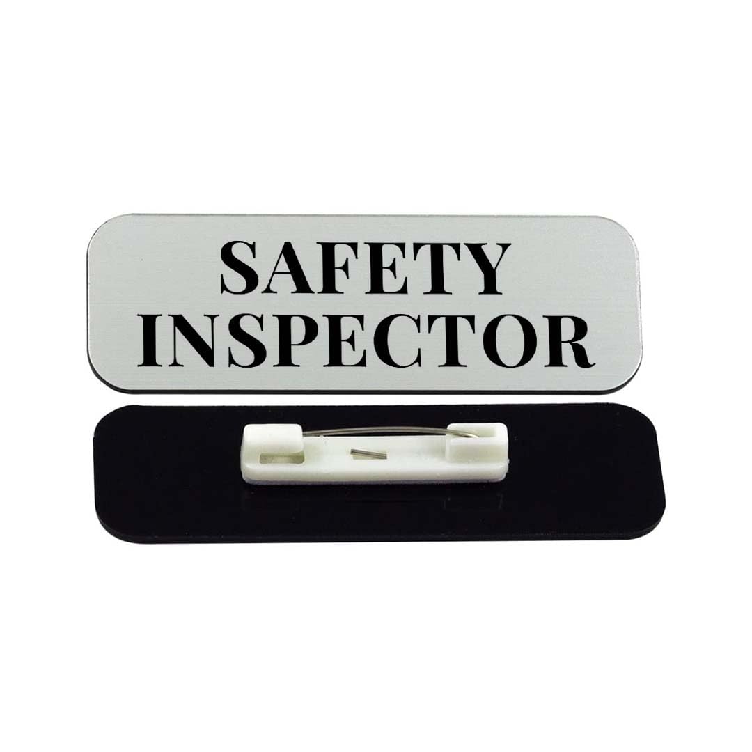 Safety Inspector 1 x 3" Rounded Corner Name Badge | Stock Name Badges