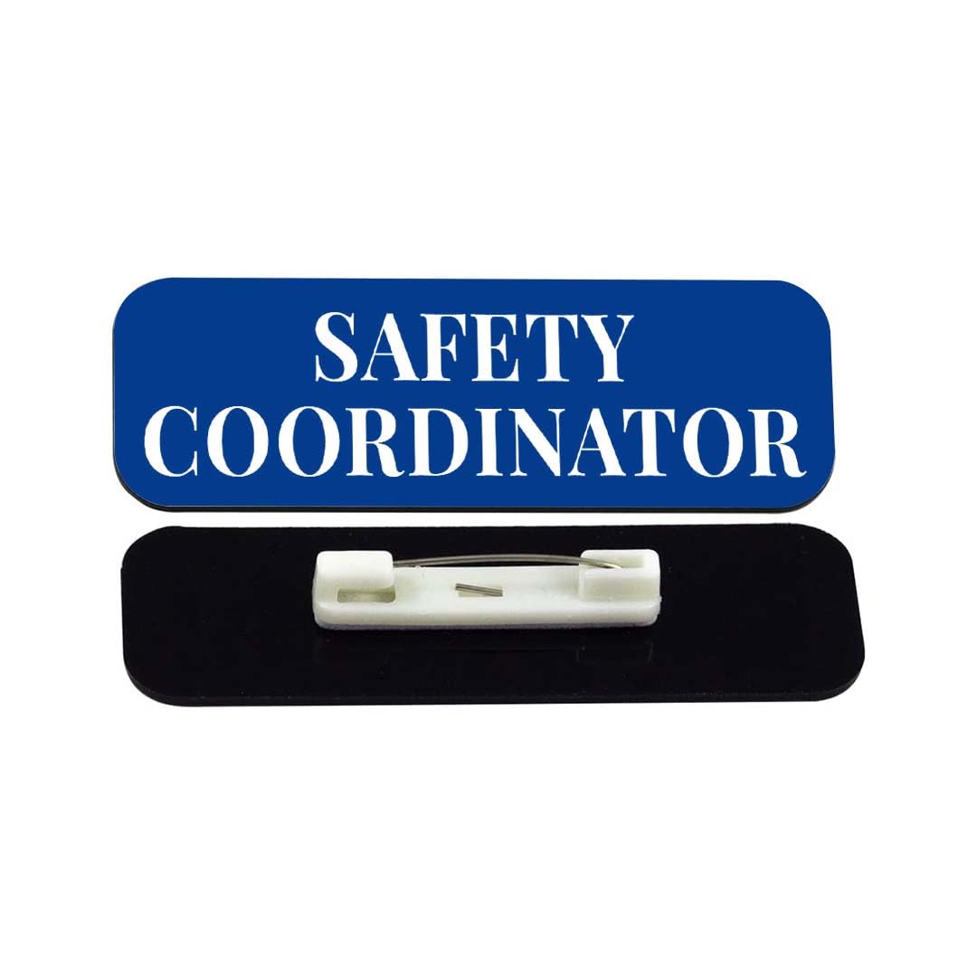 Safety Coordinator 1 x 3" Rounded Corner Name Badge | Stock Name Badges