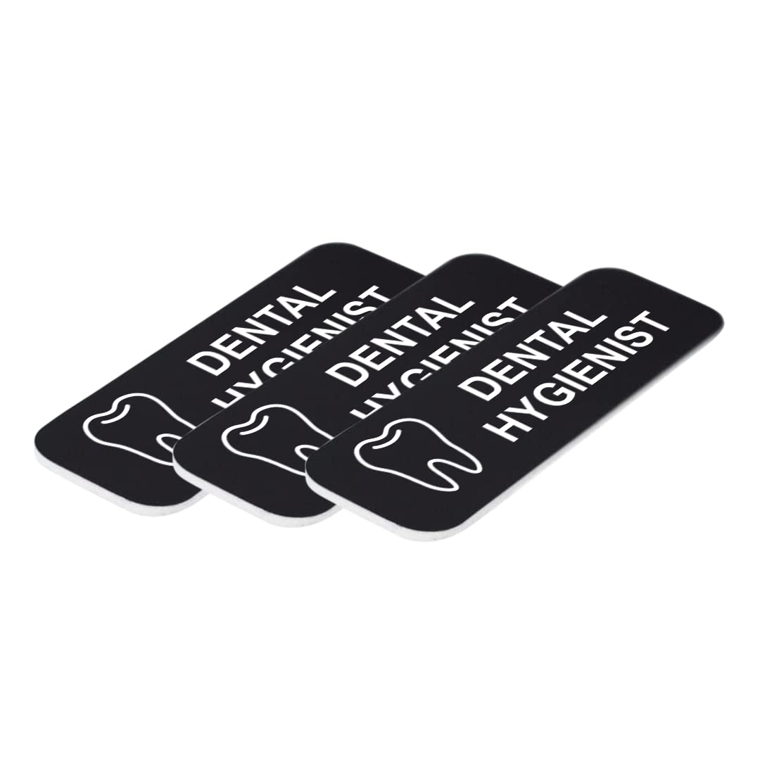 Dental Hygienist 1 x 3" Name Tag/Badge, (3 Pack)
