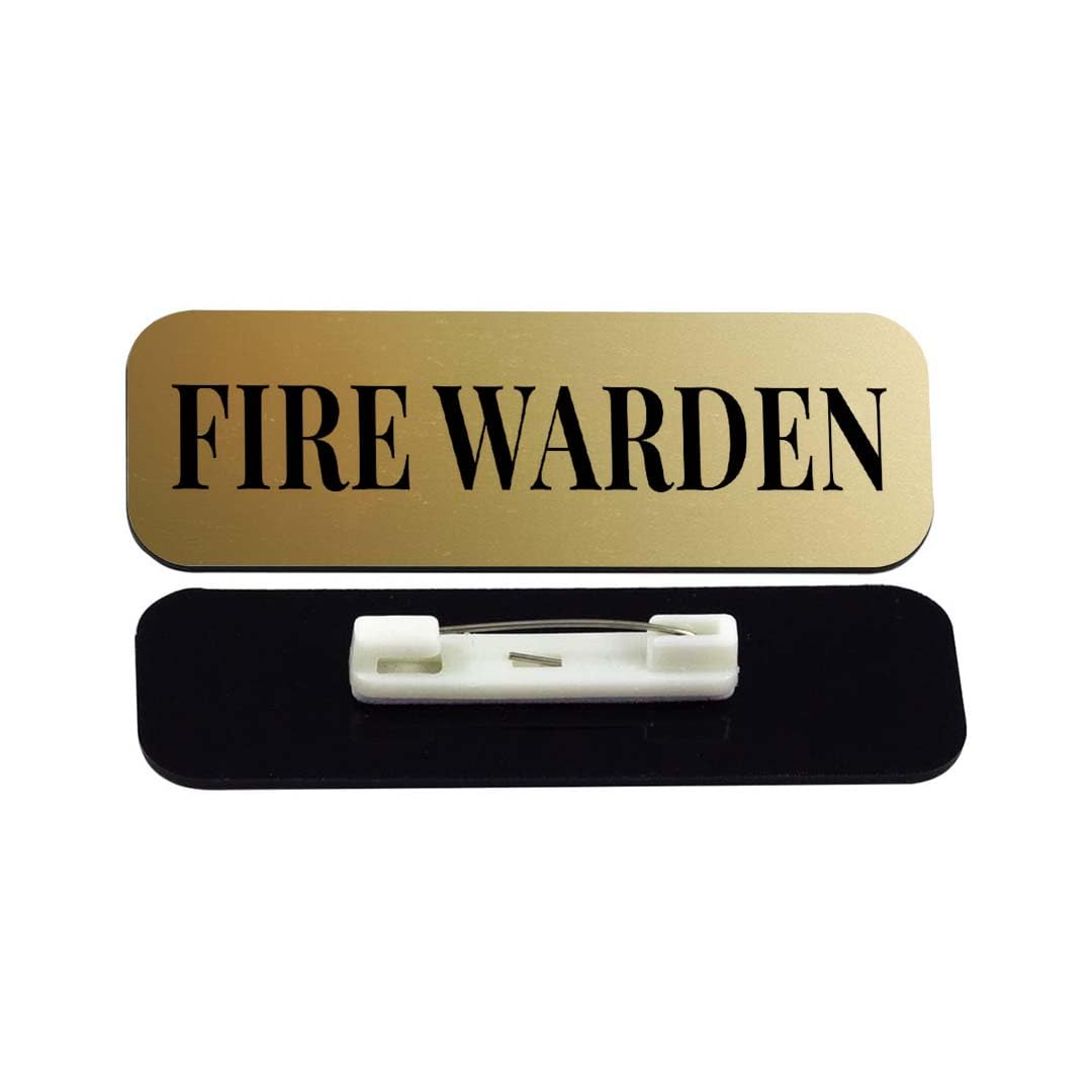 Fire Warden 1 x 3" Rounded Corner Name Badge | Stock Name Badges