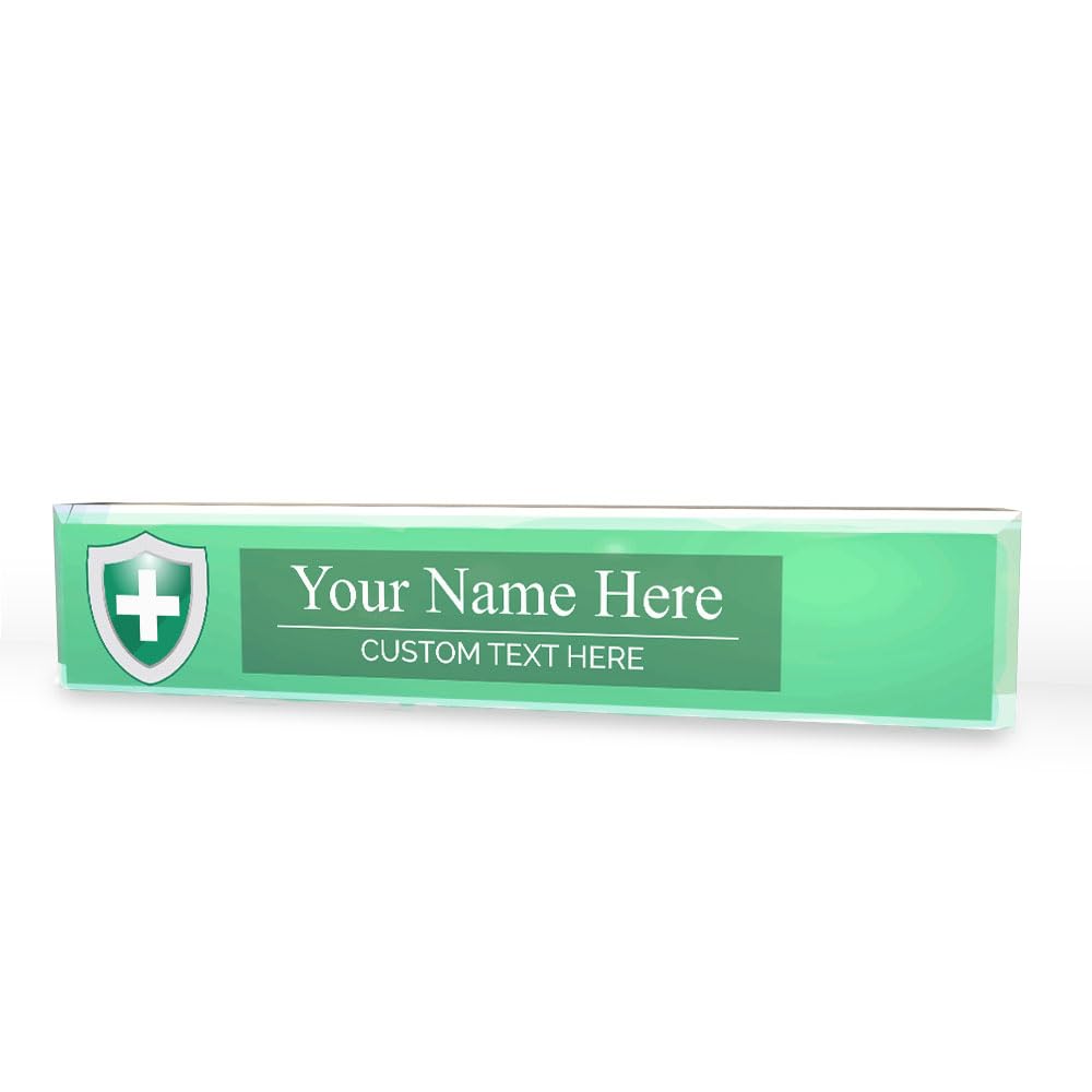 Signs ByLITA Medical Symbol Collection Custom 2 x 10" Personalized Acrylic Desk Signs