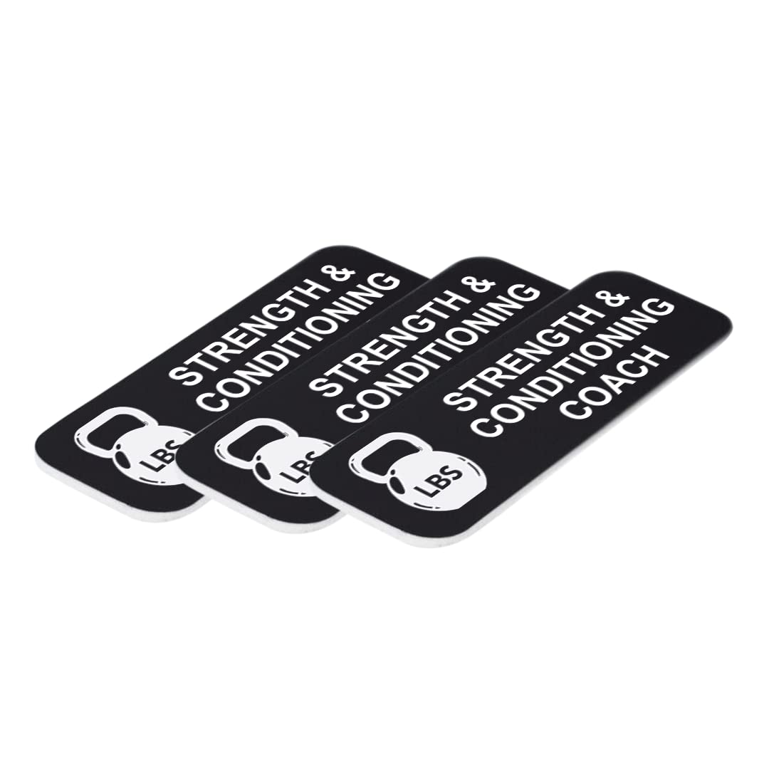 Strength & Conditioning Coach 1 x 3" Name Tag/Badge, (3 Pack)