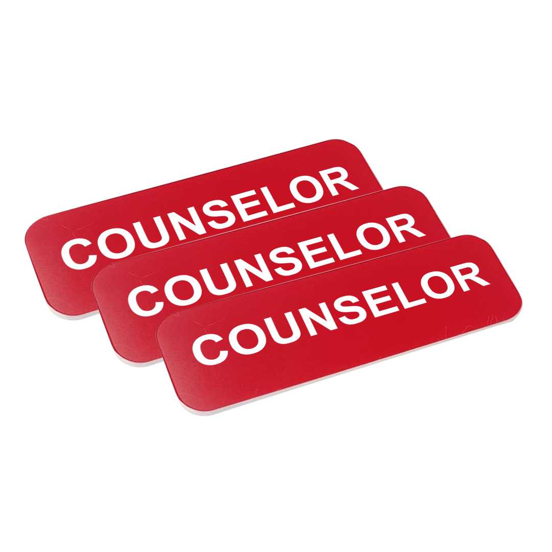Counselor 1 x 3" Name Tag/Badge, (3 Pack)