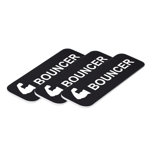 Bouncer (Bicep) 1 x 3" Name Tag/Badge, (3 Pack)