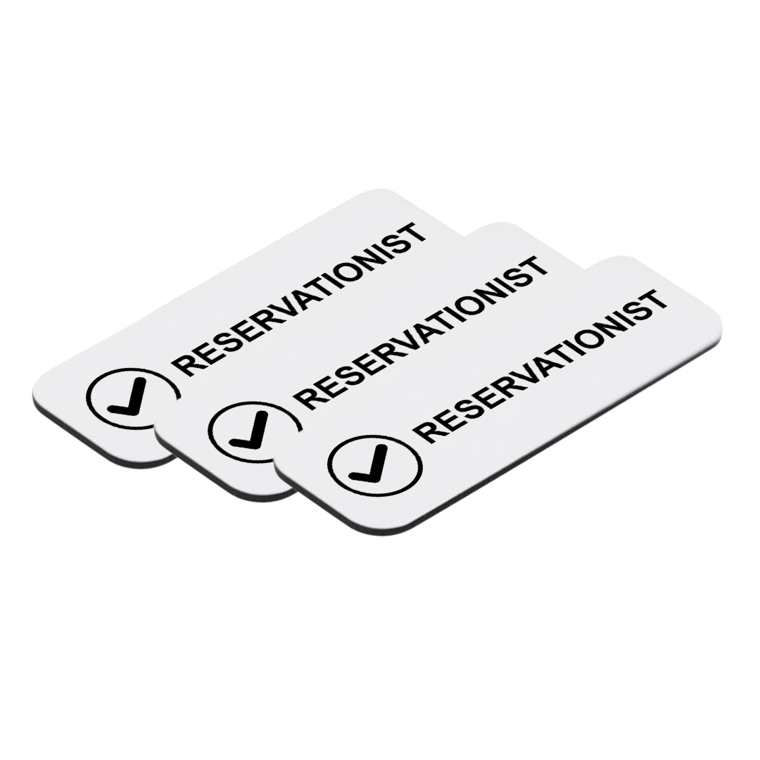 Reservationist 1 x 3" Name Tag/Badge, (3 Pack)