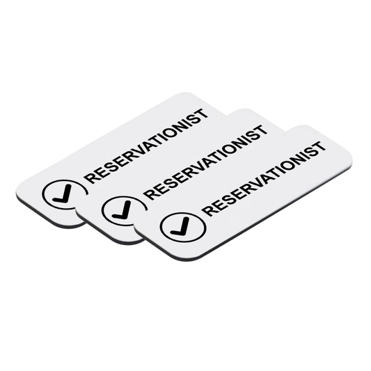 Reservationist 1 x 3" Name Tag/Badge, (3 Pack)