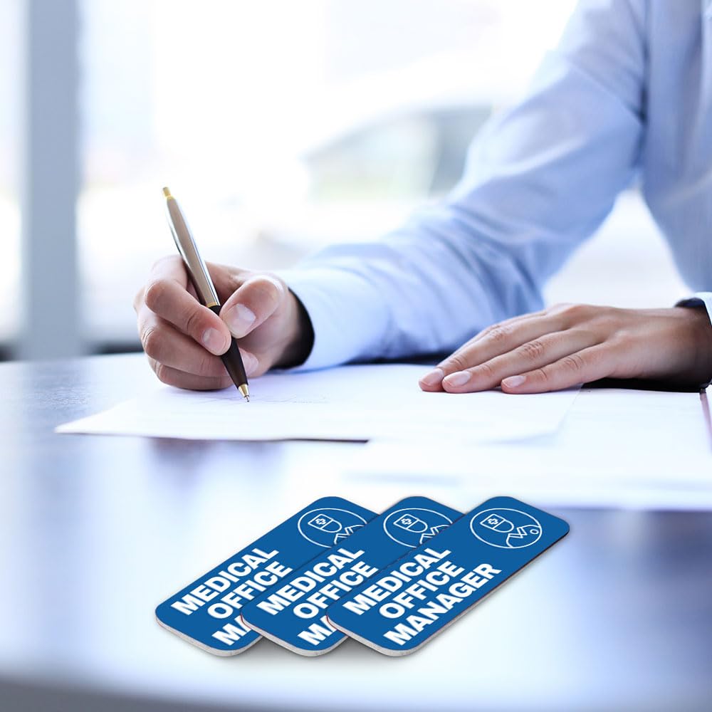 Medical Office Manager 1 x 3" Rounded Corner Name Badge | Medical Facilities