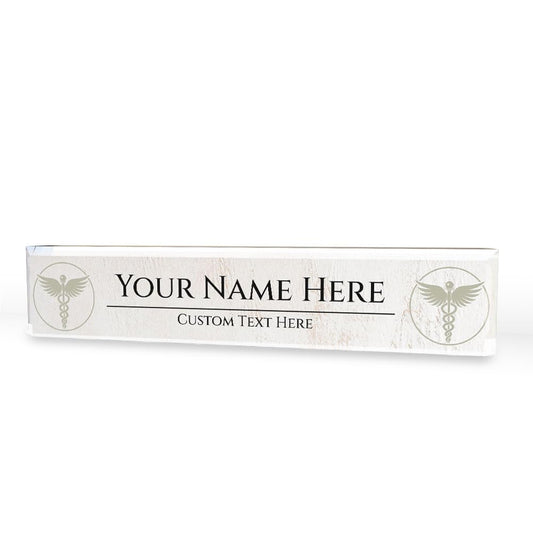 Medical Symbol Collection Custom 2 x 10" Personalized Acrylic Desk Signs - Office Desk Sign