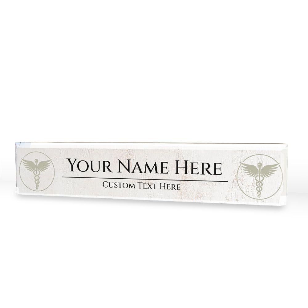 Signs ByLITA Medical Symbol Collection Custom 2 x 10" Personalized Acrylic Desk Signs