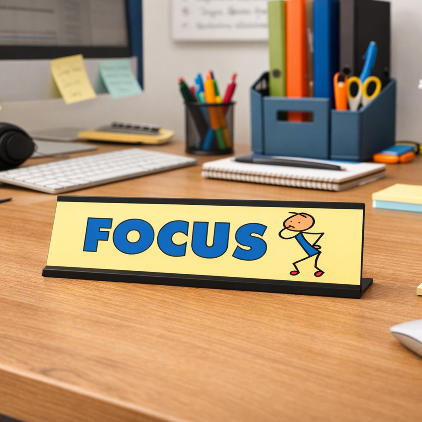 Focus Stick, People Desk Sign, Novelty Nameplate (2 x 8")