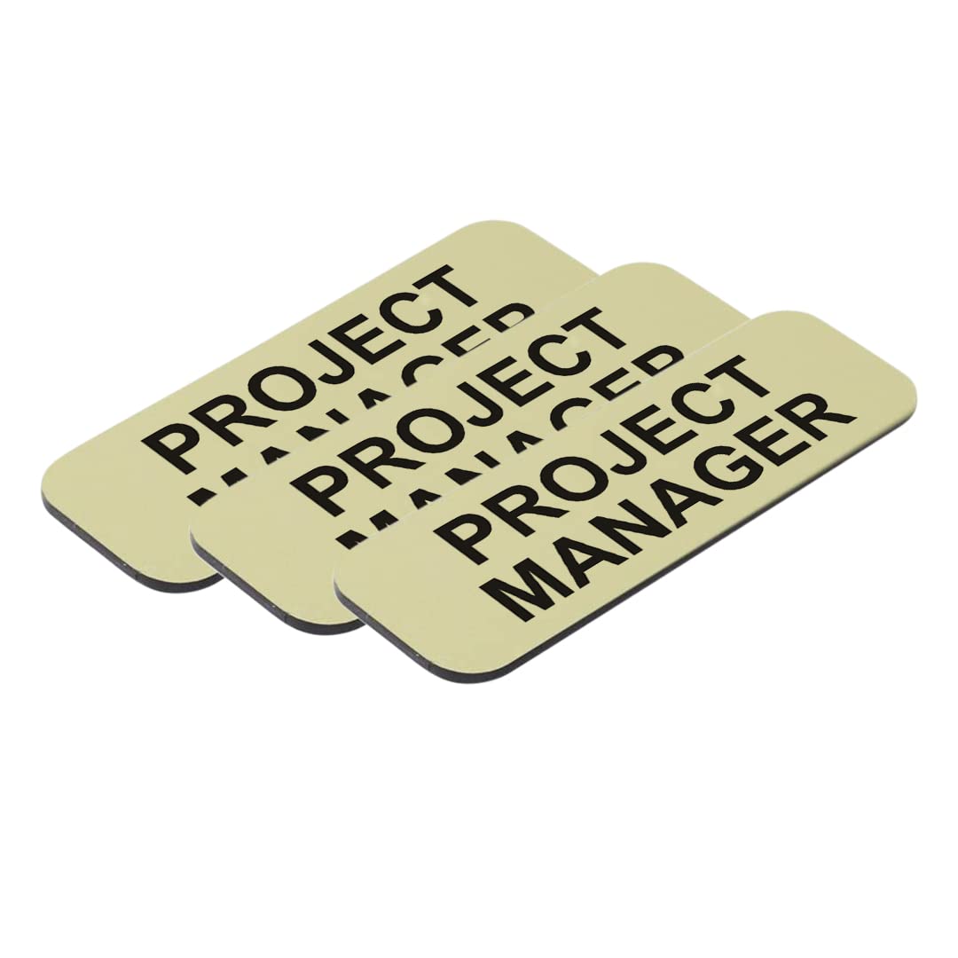 Project Manager 1 x 3" Name Tag/Badge, (3 Pack)