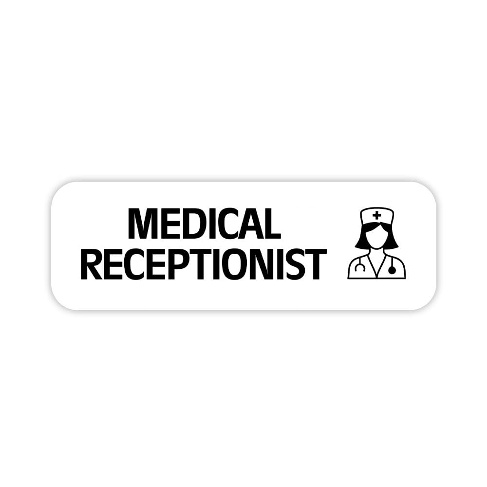 Medical Receptionist 1 x 3" Rounded Corner Name Badge | Medical Facilities