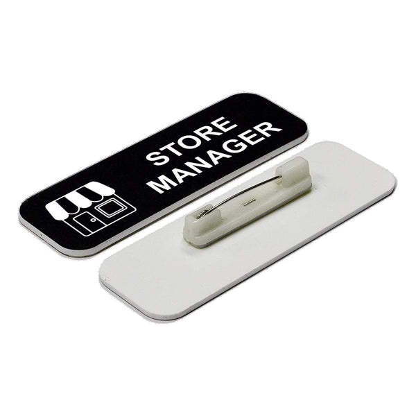 Store Manager 1 x 3" Name Tag/Badge, (3 Pack)
