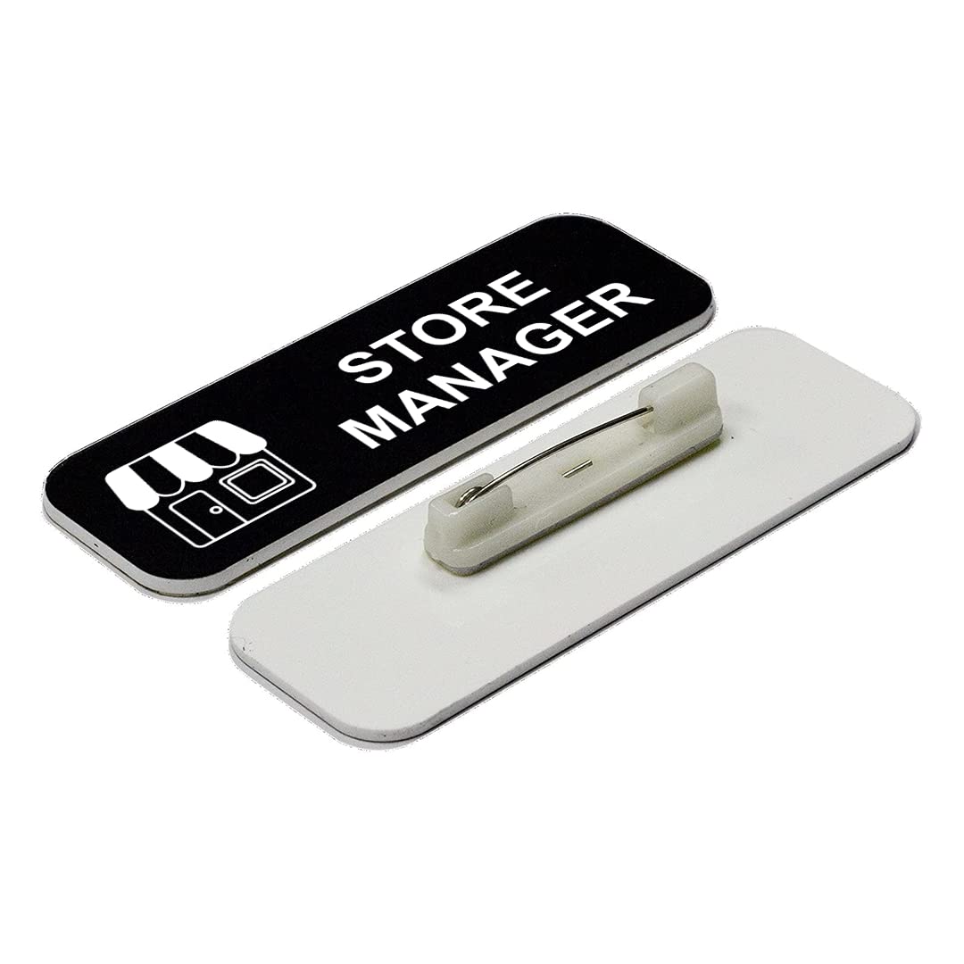 Store Manager 1 x 3" Name Tag/Badge, (3 Pack)