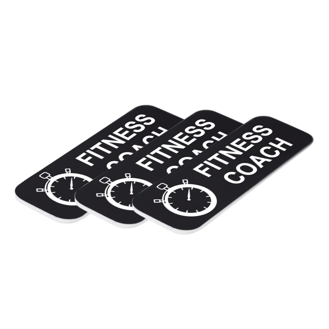 Signs ByLITA, Fitness Coach 1 x 3" Name Tag/Badge, (3 Pack)
