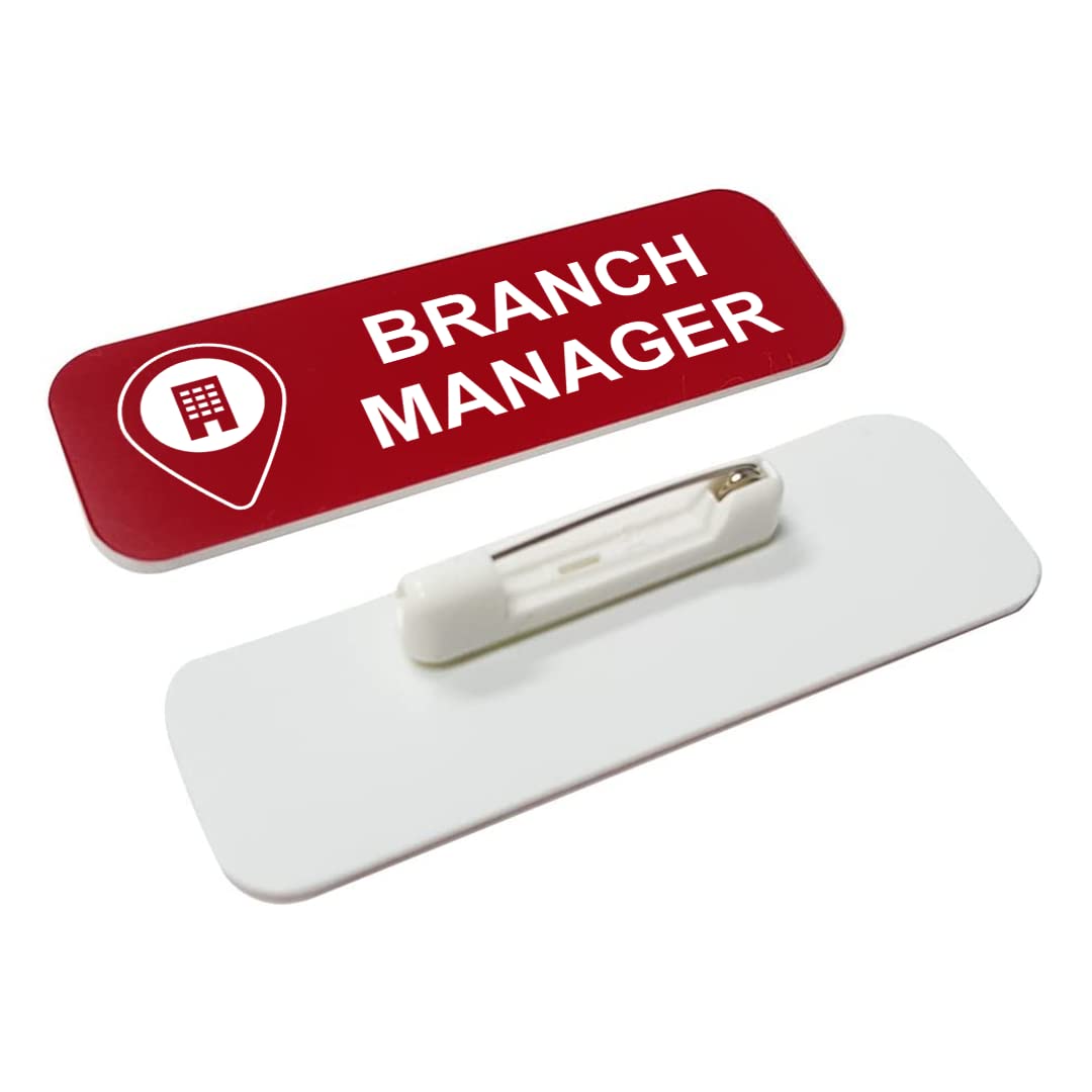Branch Manager 1 x 3" Name Tag/Badge, (3 Pack)