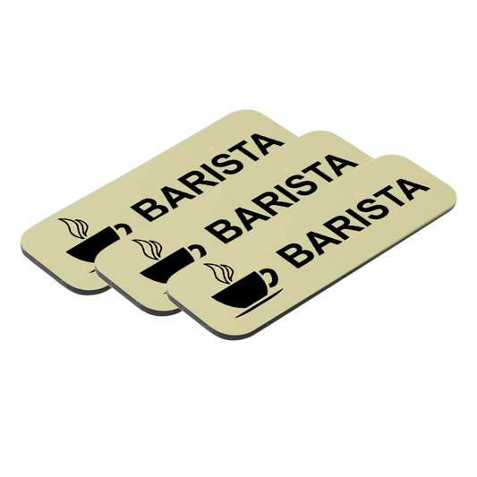 Barista 1 x 3" Name Tag/Badge, (3 Pack)