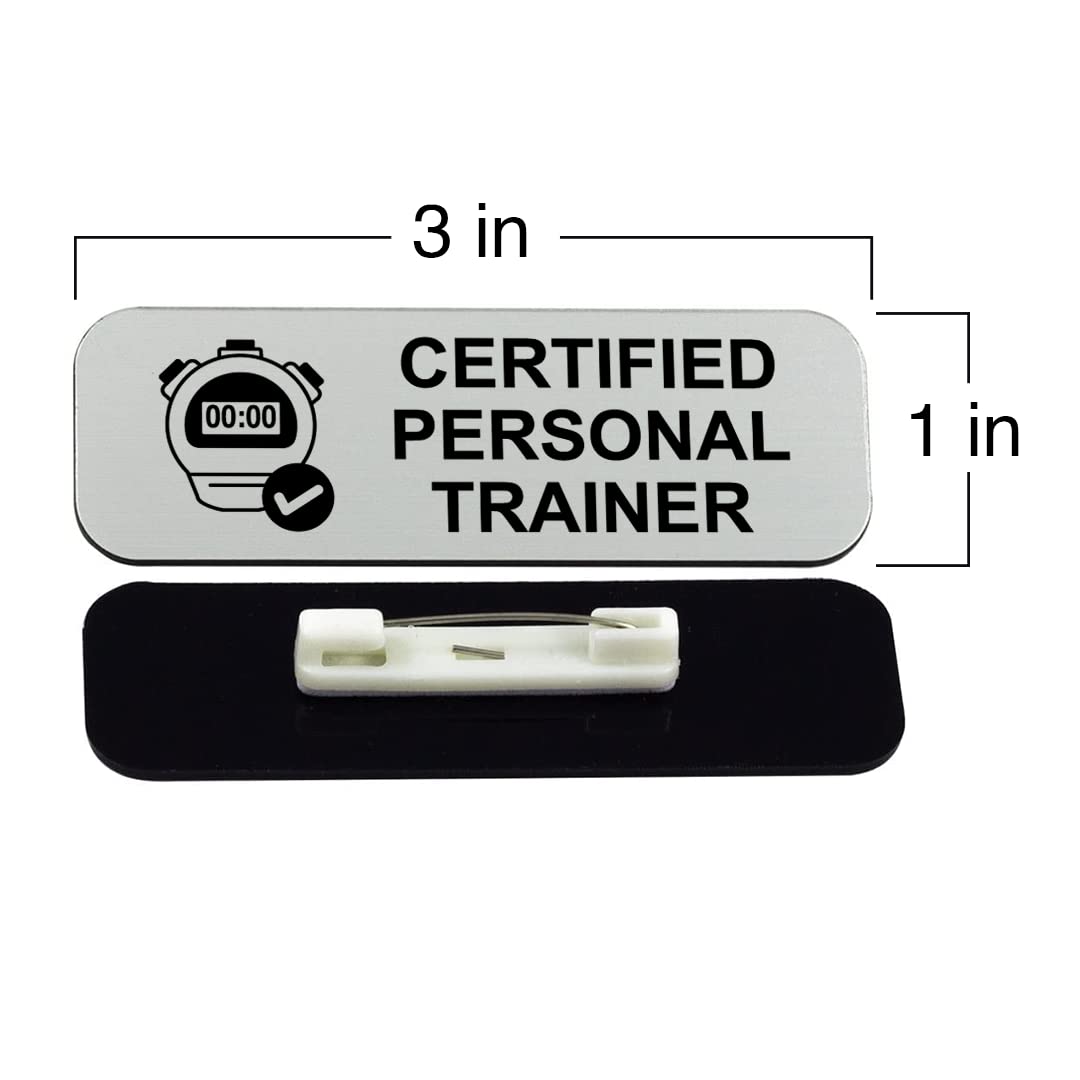 Signs ByLITA Certified Personal Trainer 1 x 3" Name Tag/Badge, (3 Pack)