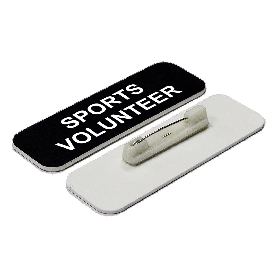 Sports volunteer 1 x 3" Name Tag/Badge, (3 Pack)