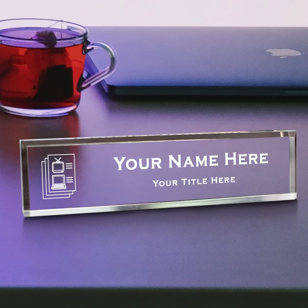 Media planner, Personalized Acrylic Desk Sign (2 x 10")