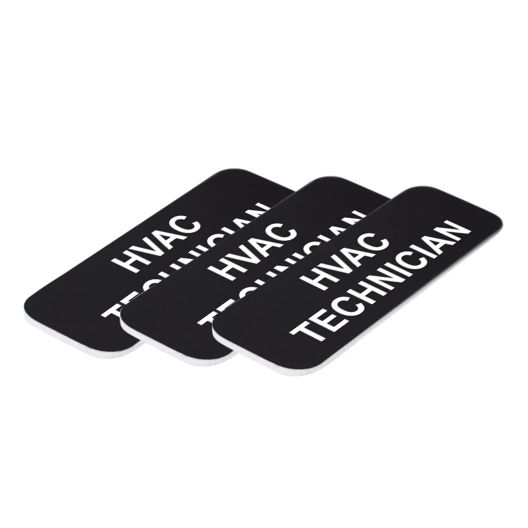 HVAC Technician 1 x 3" Name Tag/Badge, (3 Pack)