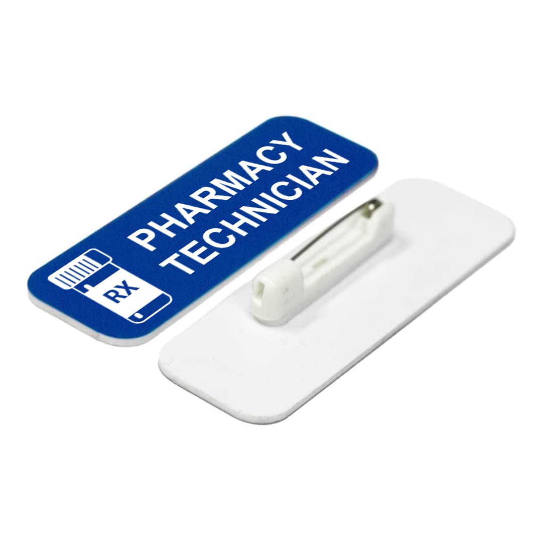 Pharmacy Technician 1 x 3" Name Tag/Badge, (3 Pack)