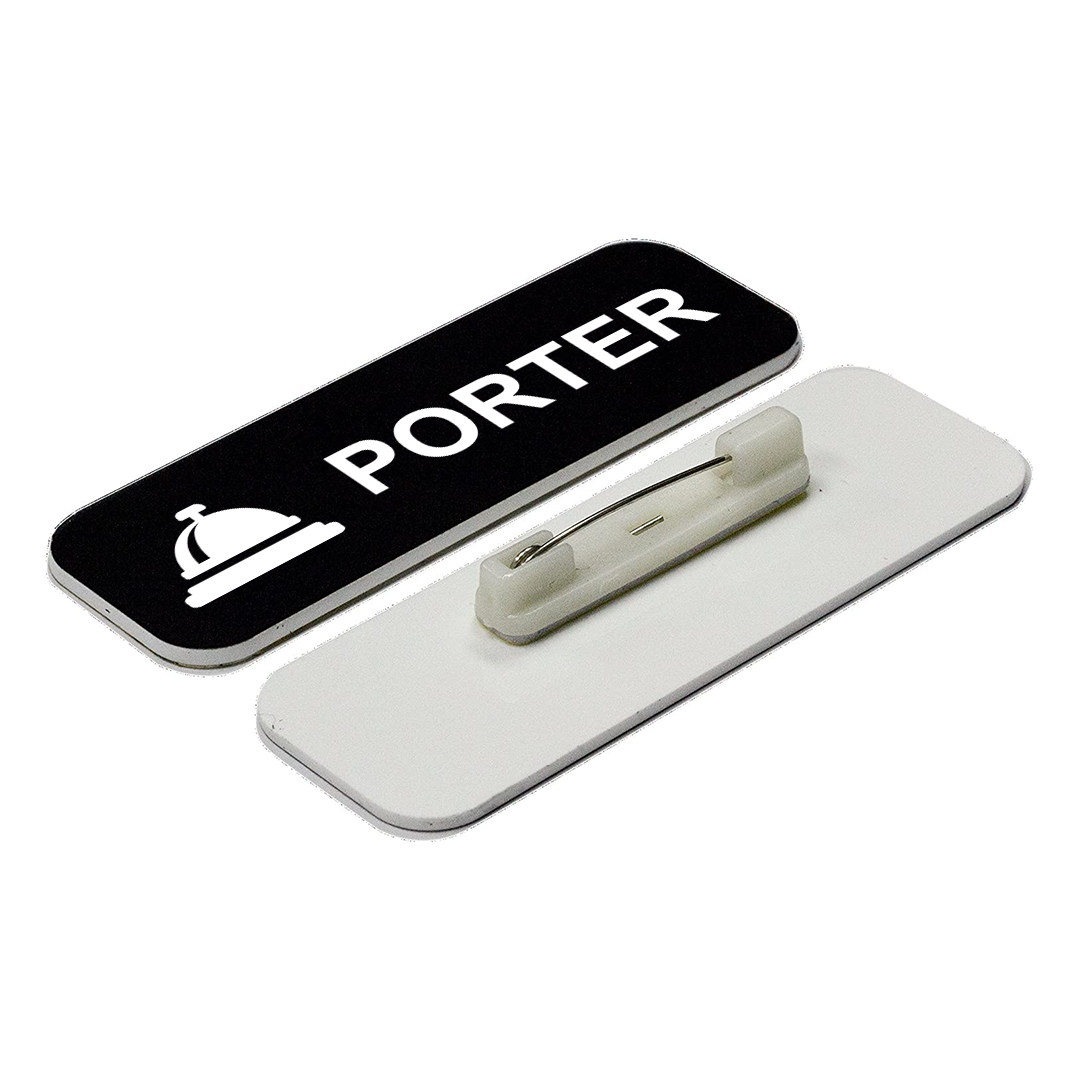 Porter 1 x 3" Name Tag/Badge, (3 Pack)