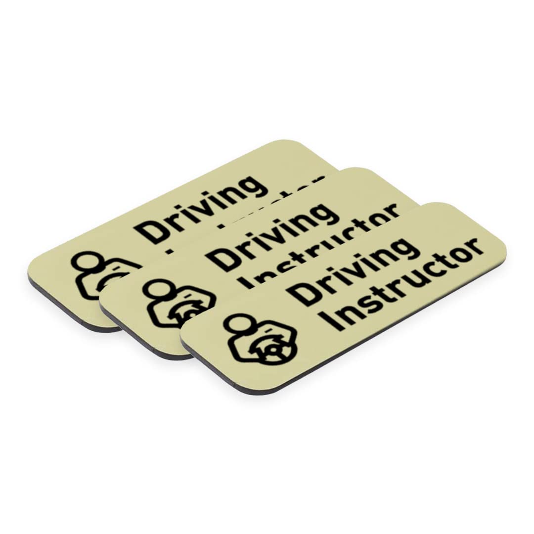 Signs ByLITA Driving Instructor Graphic 1 x 3" Name Tag/Badge, (3 Pack)