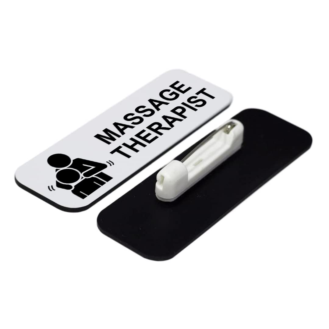 Signs ByLITA Massage Therapist 1 x 3" Name Tag/Badge, (3 Pack)