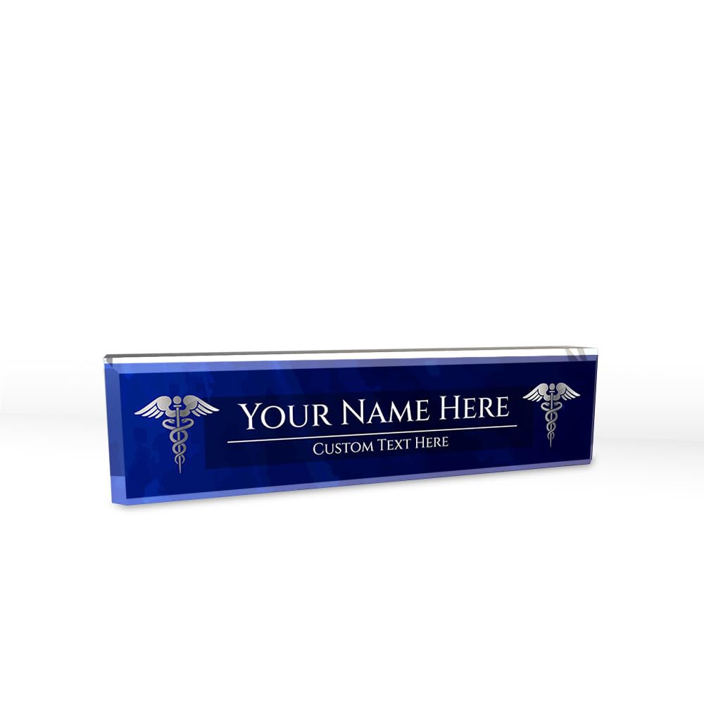 Signs ByLITA Medical Symbol Collection Custom 2 x 10" Personalized Acrylic Desk Signs