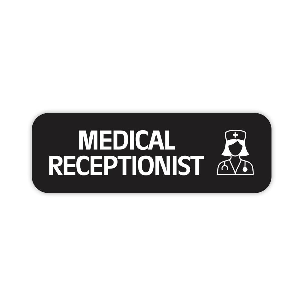 Medical Receptionist 1 x 3" Rounded Corner Name Badge | Medical Facilities