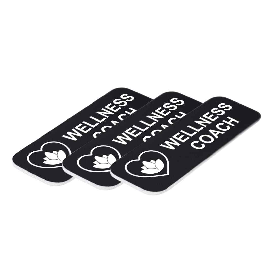 Signs ByLITA, Wellness Coach 1 x 3" Name Tag/Badge, (3 Pack)