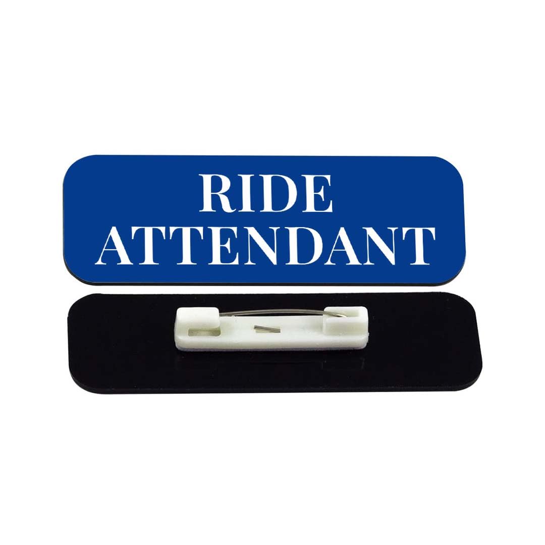 Ride Attendant 1 x 3" Rounded Corner Name Badge | Stock Name Badges