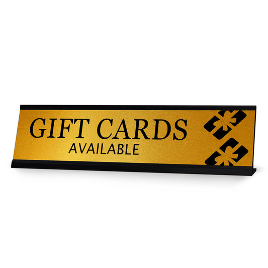 Gift Cards Available Graphic Black Frame, Desk Sign - Office Desk Sign